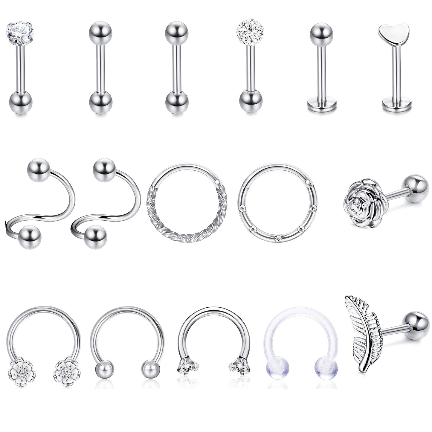 Morfetto Tragus Piercing Earrings Studs for Women Men