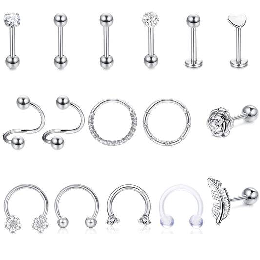 Morfetto Tragus Piercing Earrings Studs for Women Men