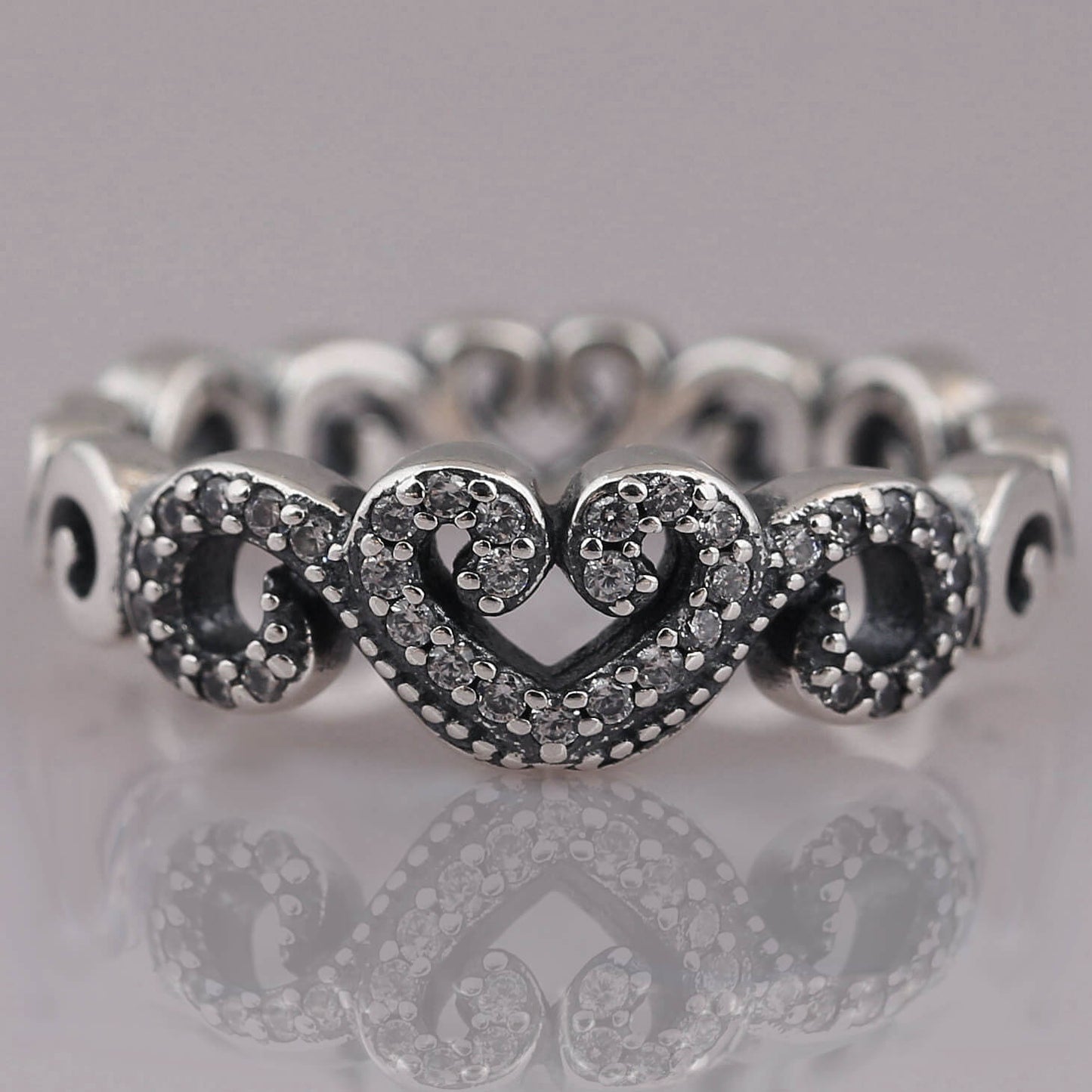 Sanskrit Heart-shaped Sterling Silver Ring