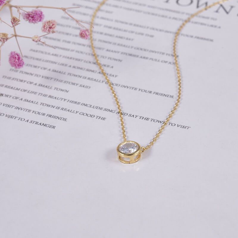 Simple round Sterling Silver Necklace