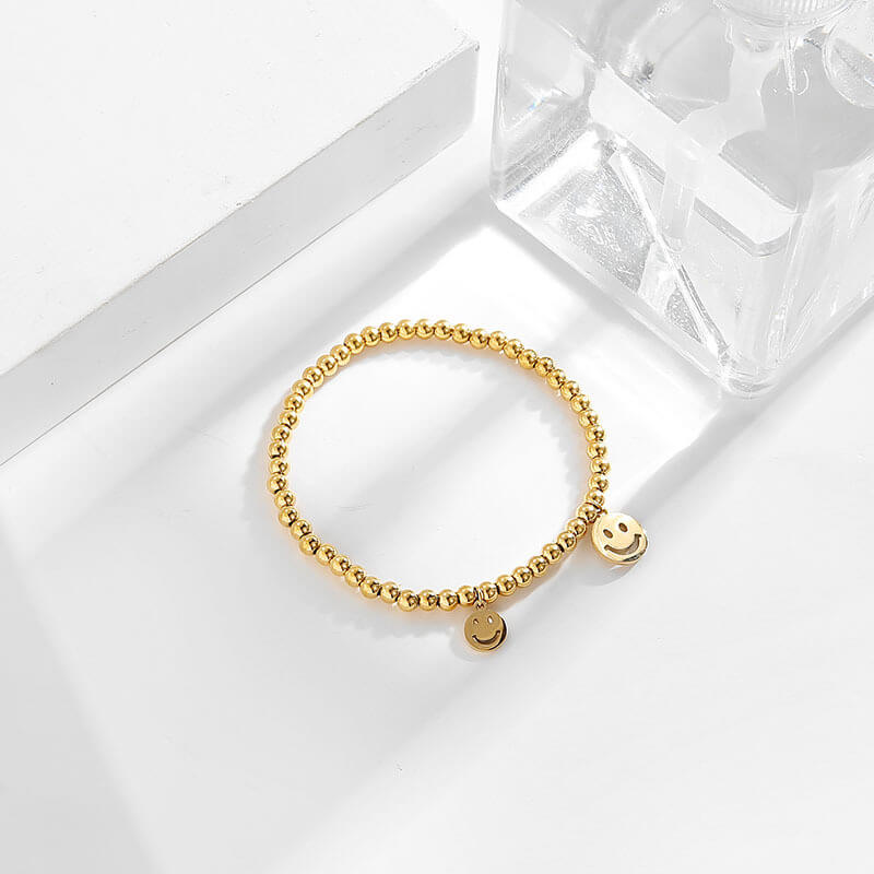 Simple Stretchy Gold Stainless Steel Bracelet