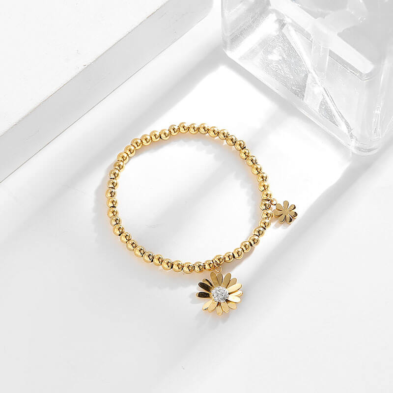 Simple Stretchy Gold Stainless Steel Bracelet