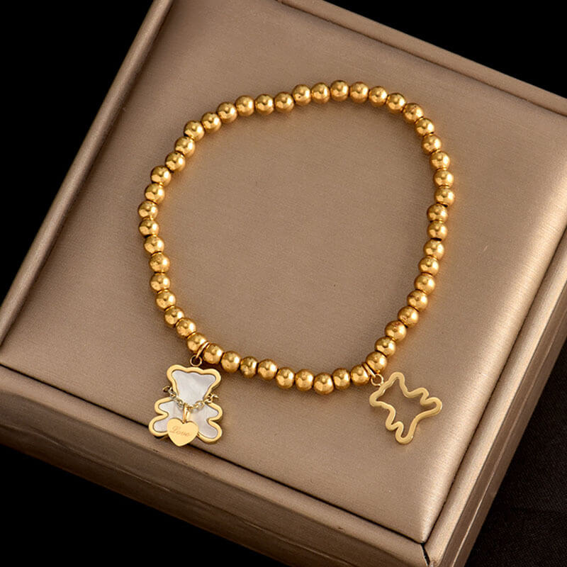 Simple Stretchy Gold Stainless Steel Bracelet