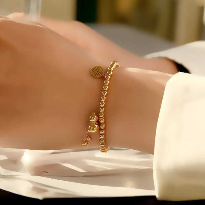 Simple Stretchy Gold Stainless Steel Bracelet