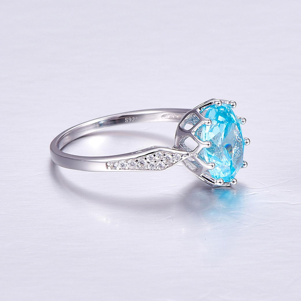 Fairy Round Cut Sterling Silver Ring-ZX-Juri Elle