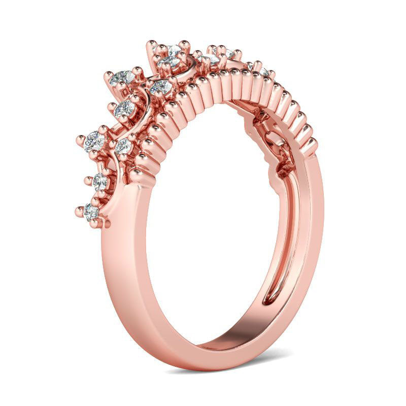 Rose Gold Tone Crown Sterling Silver Ring-JE-Juri Elle