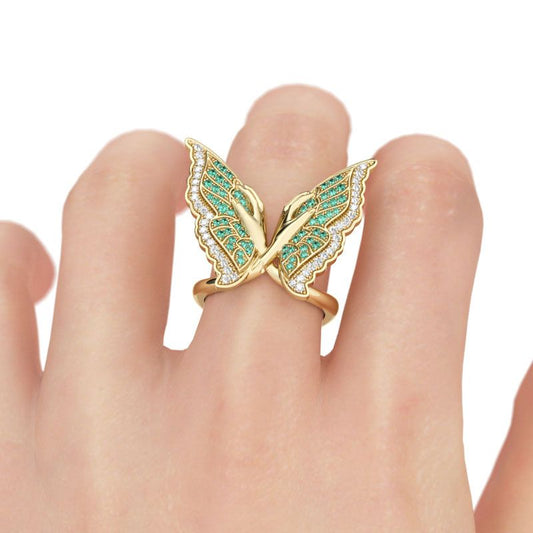Butterfly Sterling Silver Cocktail Ring-JE-Juri Elle