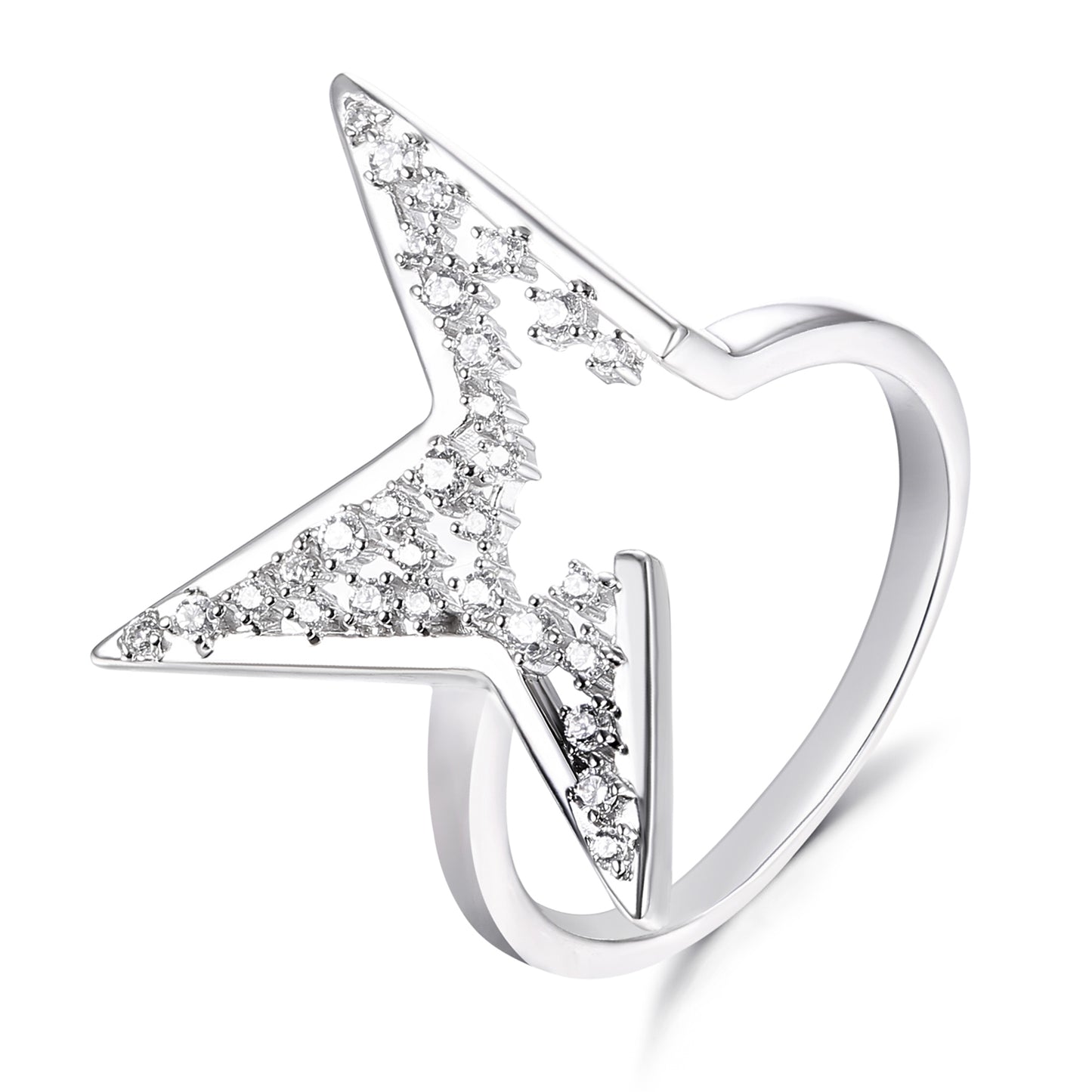 Abstract Star Three Angels Ring