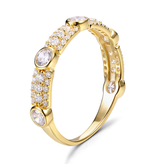Classic Round Cut Sterling Silver Women's Band