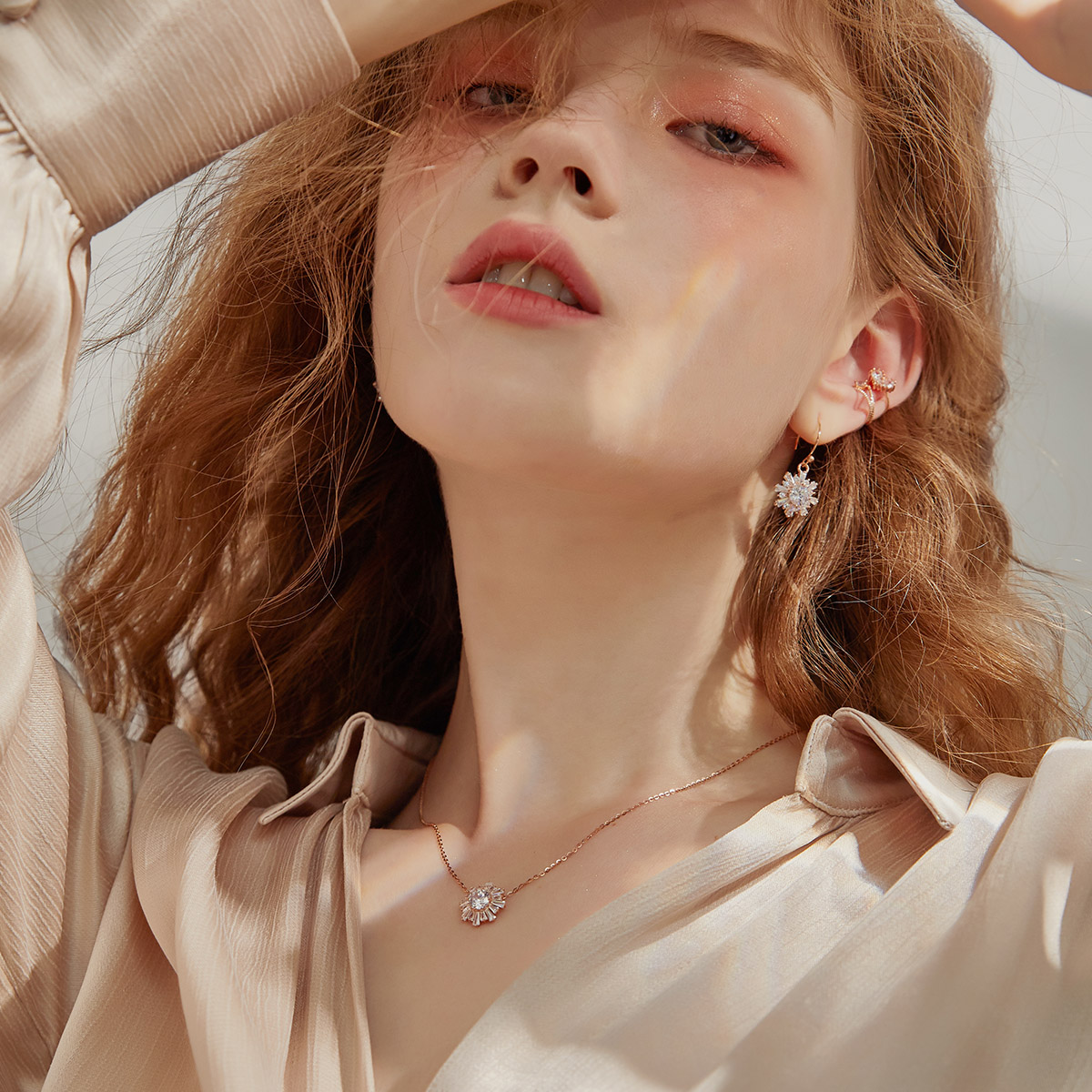 Being Your Sunshine Collier en argent sterling plaqué or rose 14 carats