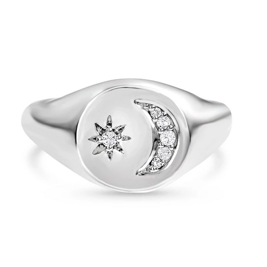 Silver Signet Ring - Planetoid-MM-Juri Elle