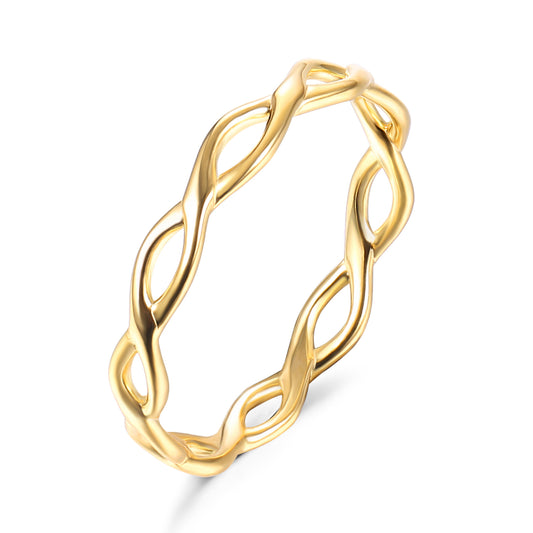 Braided Skinny Ring Gold