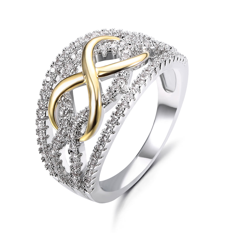 Buy CLARA 925 Silver Rhodium Plated Swiss Zirconia Infinity Adjustable Ring  For Women & Girls Online