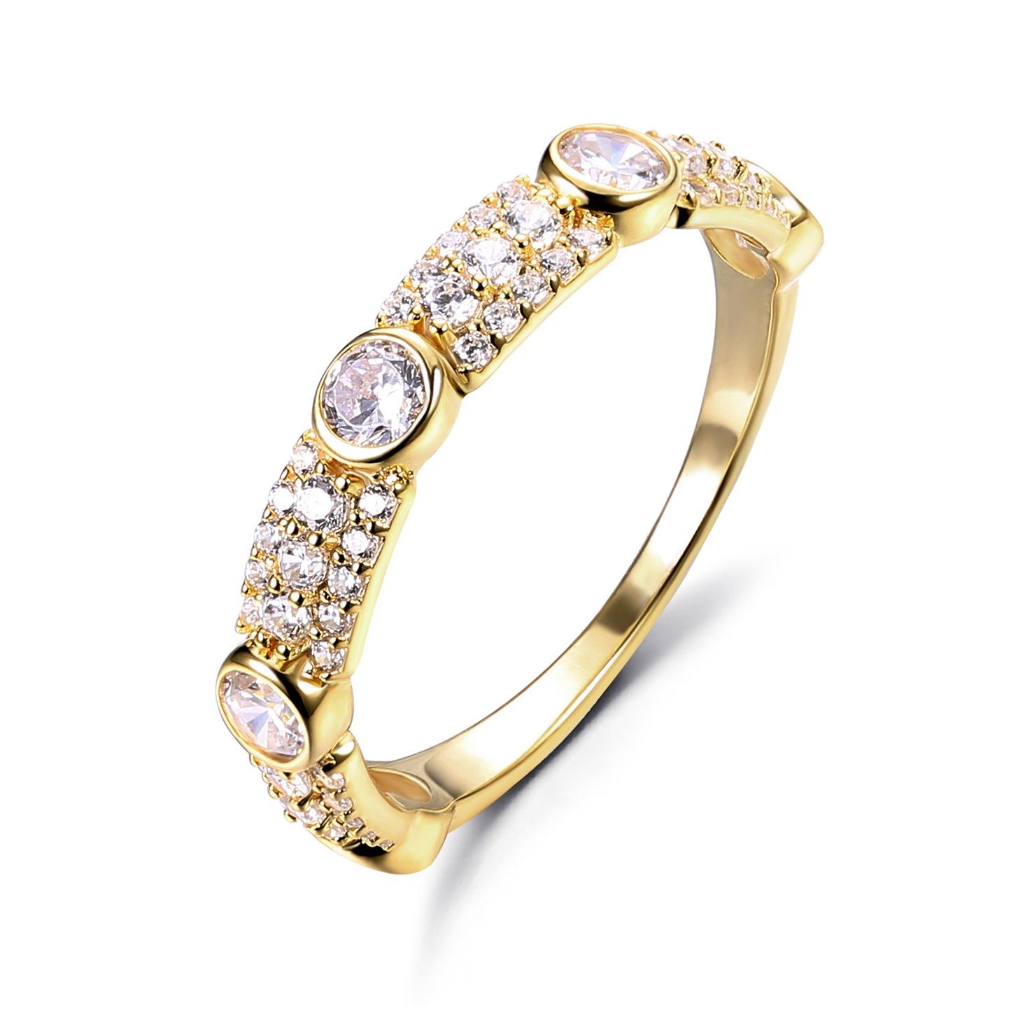 Classic Round Cut Sterling Silver Women's Band