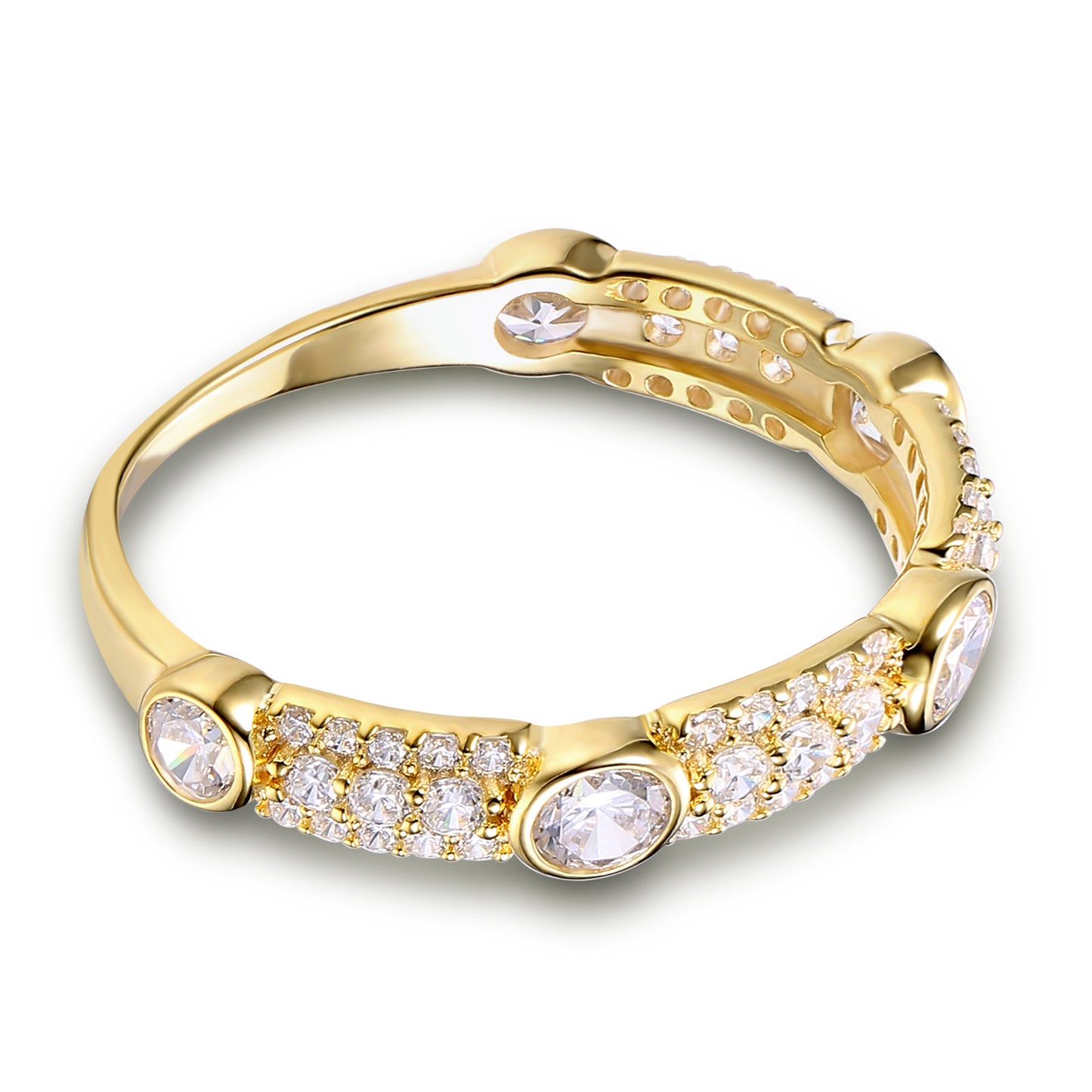 Classic Round Cut Sterling Silver Women's Band