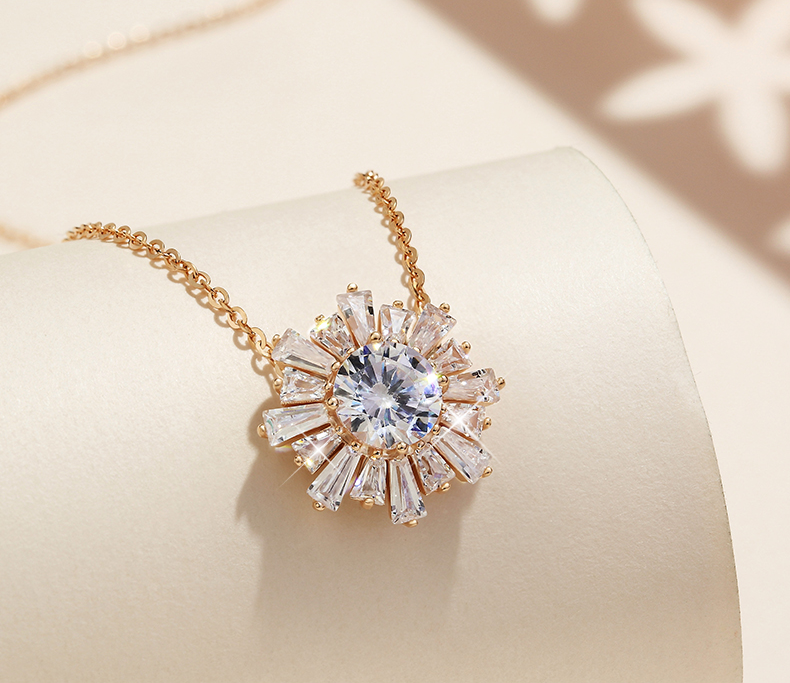 Being Your Sunshine Collier en argent sterling plaqué or rose 14 carats