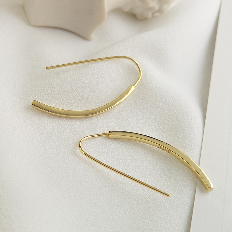 Boucles d'oreilles en forme de U en argent sterling plaqué or