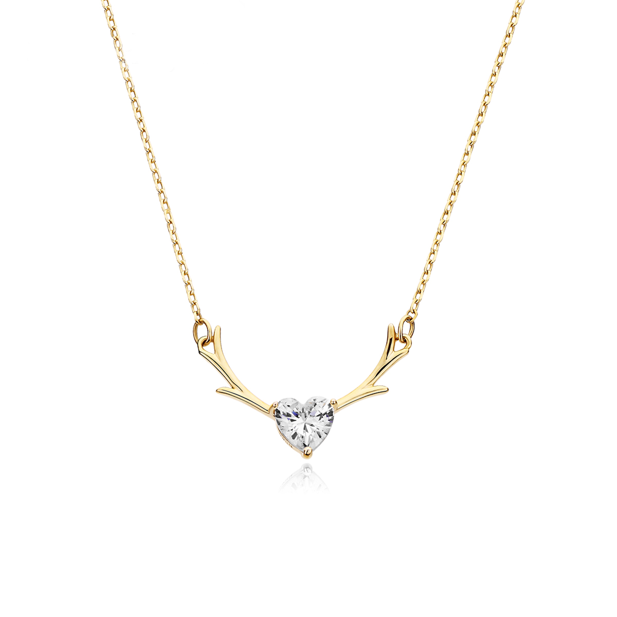 Elk Heart Cut Sterling Silver Necklace