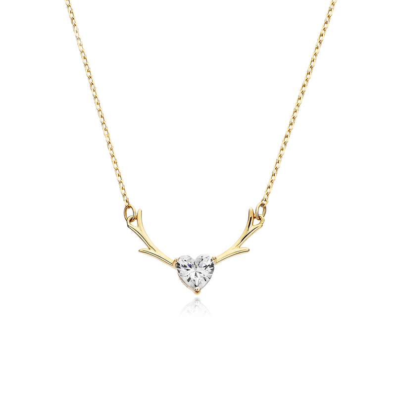 Elk Heart Cut Sterling Silver Necklace