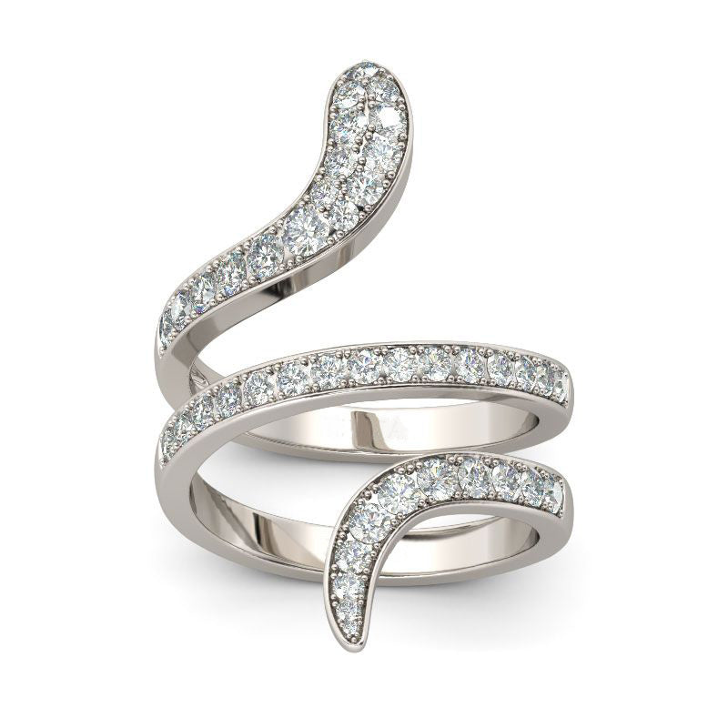 Snake Shape Sterling Silver Cocktail Ring-JE-Juri Elle