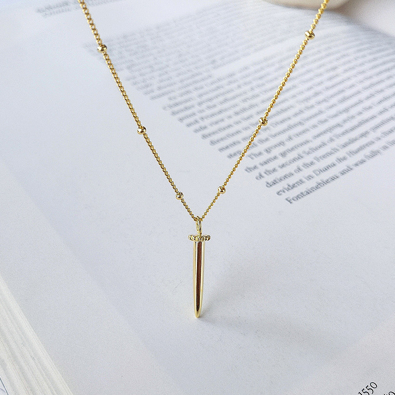 Bullet Sterling Silver Plated Gold Necklace