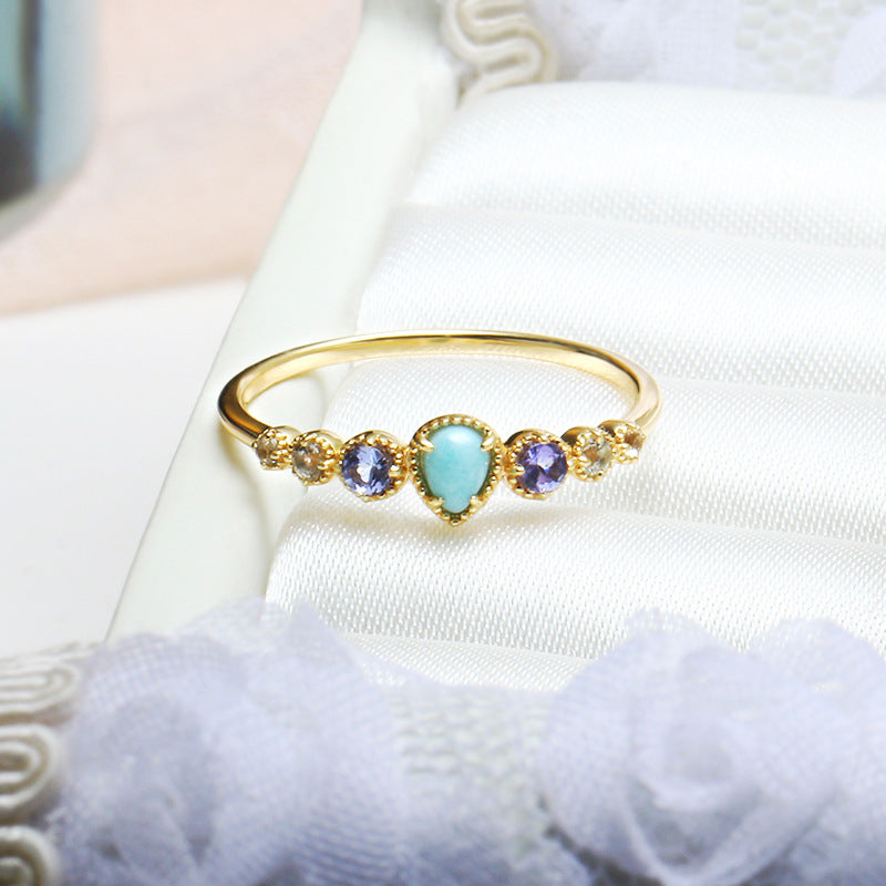 Blue Tanzanite Sterling Silver Ring-DL-Juri Elle