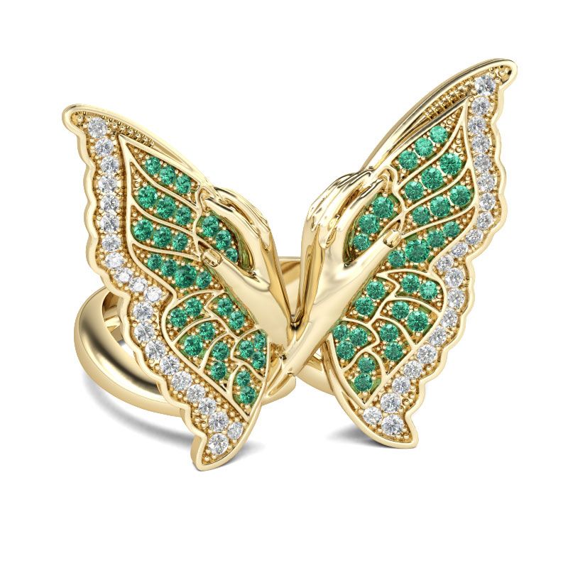 Butterfly Sterling Silver Cocktail Ring-JE-Juri Elle