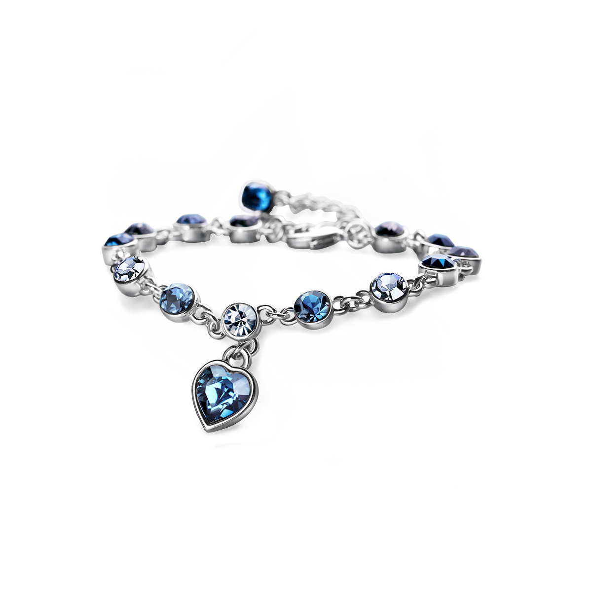 Love At First Sight Heart Round Cut Swarovski  Alloy Bracelet