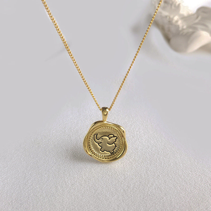 Dumbo Irregular Sterling Silver Plated Gold Necklace
