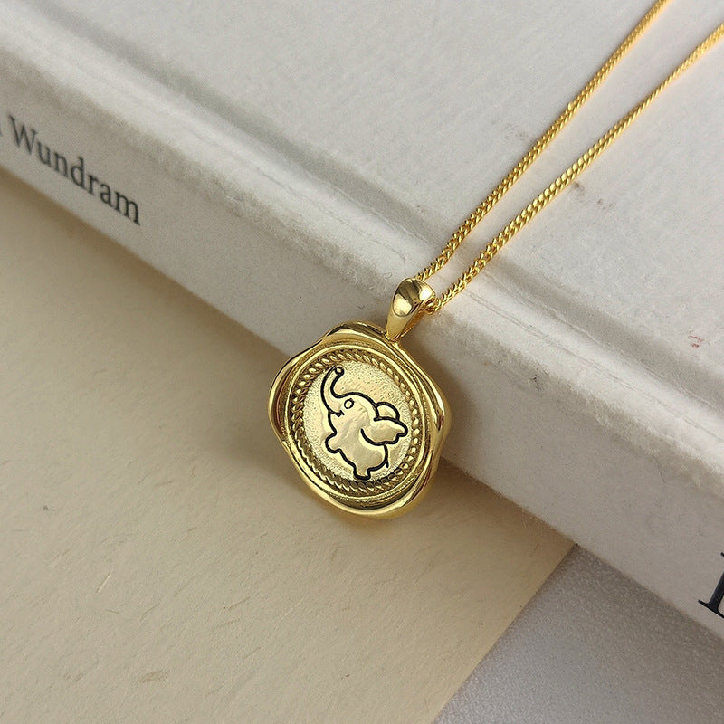 Dumbo Irregular Sterling Silver Plated Gold Necklace