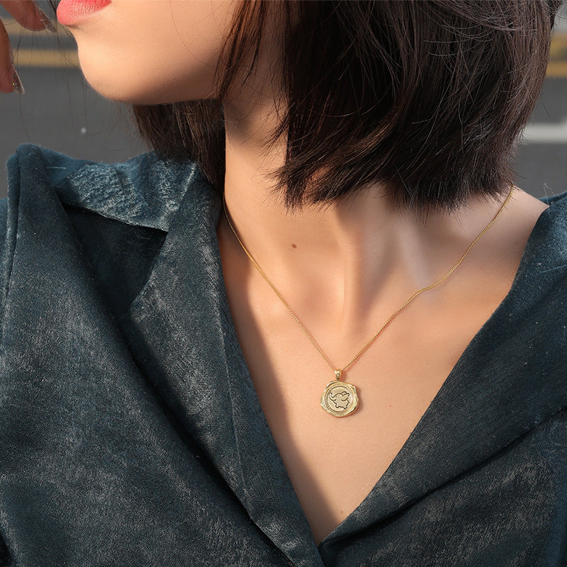 Dumbo Irregular Sterling Silver Plated Gold Necklace
