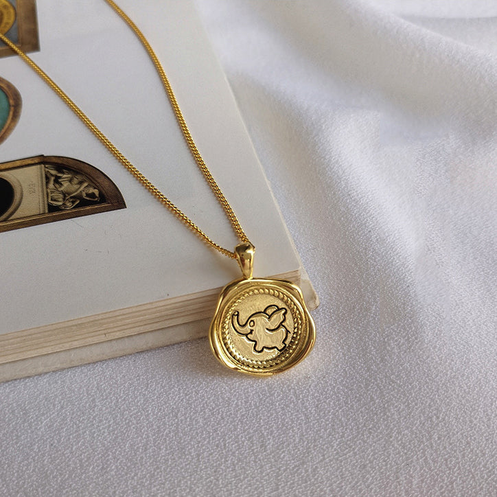 Dumbo Irregular Sterling Silver Plated Gold Necklace