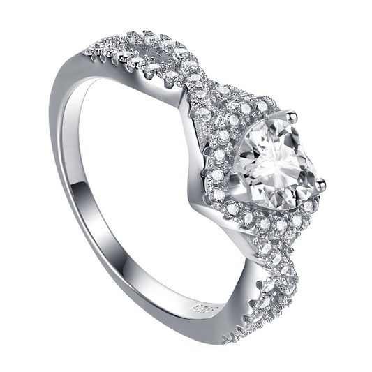 Promise Heart Cut Sterling Silver Ring For Women-TL-Juri Elle