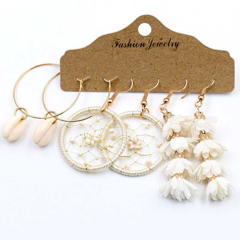 Bohemian Gold Tassel Earrings Set 6 Pairs