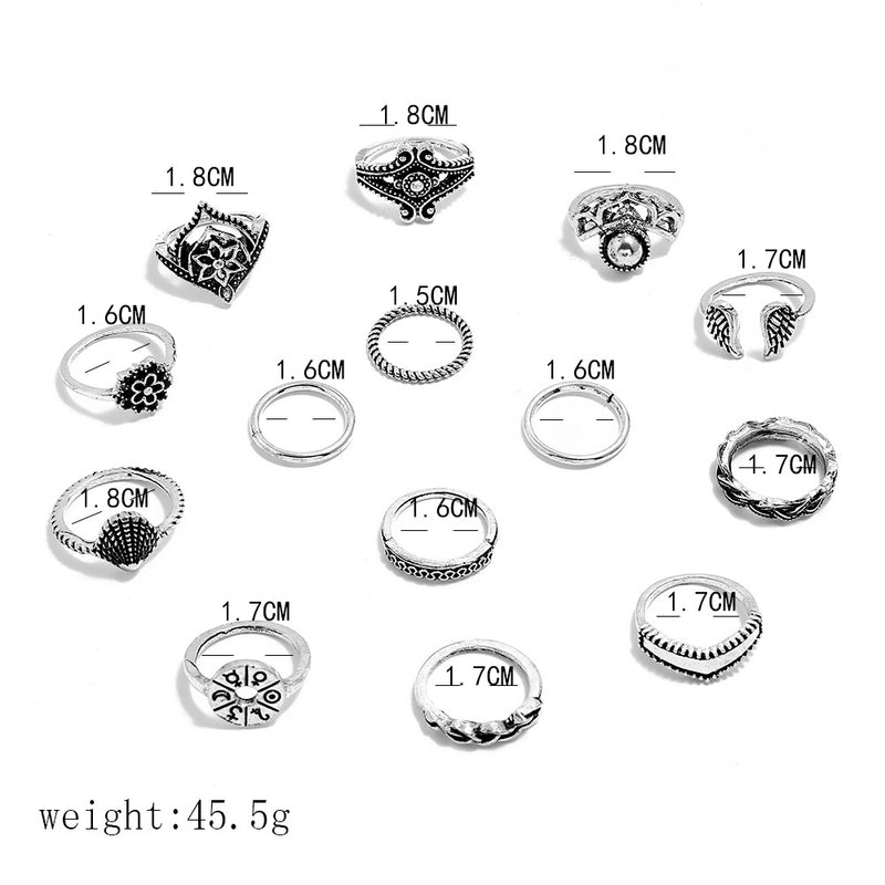 Bohemian Wing Suit Ring 14pieces
