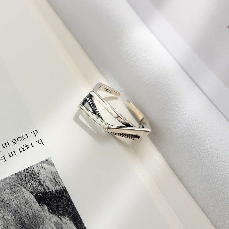 Diamond Woven Sterling Silver Ring