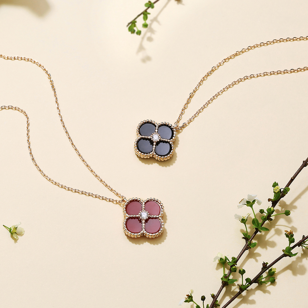 Lucky Agate Round Cut Sterling Silver Necklace