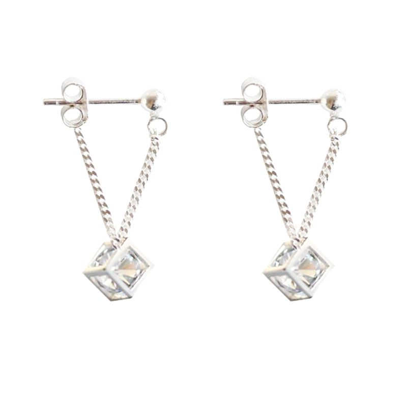 Cubic Sterling Silver Earring Drops-JE-Juri Elle