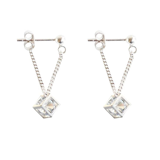 Cubic Sterling Silver Earring Drops-JE-Juri Elle