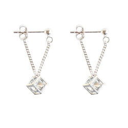 Cubic Sterling Silver Earring Drops-JE-Juri Elle