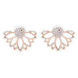  Hollow Lotus Flower Ear Jackets For Women Girls Ear Stud Simple Chic Earrings