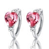 Boucles d'Oreilles Strass Coeur Rose