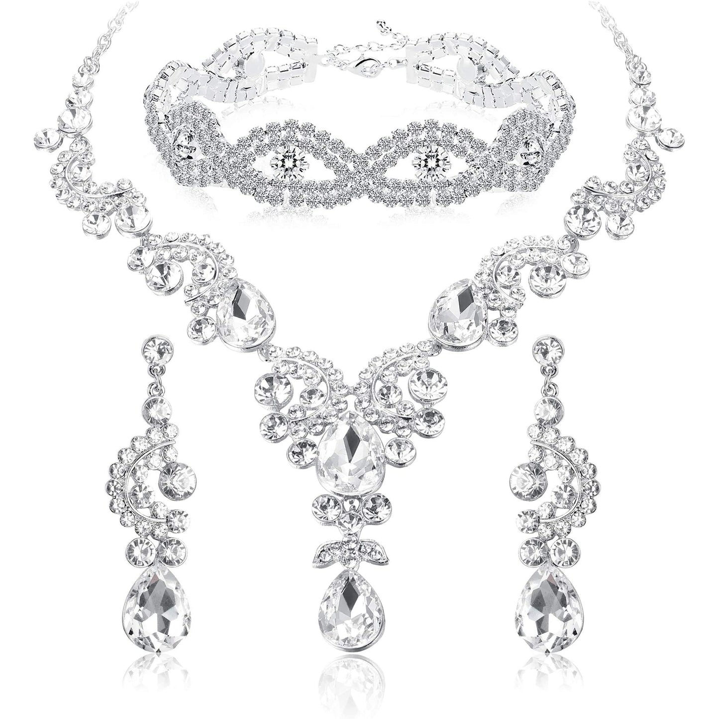Rhinestone Wedding Bridal Jewelry Set