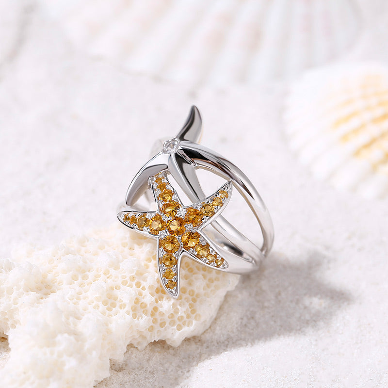 Starfish Sterling Silver Ring-JE-Juri Elle