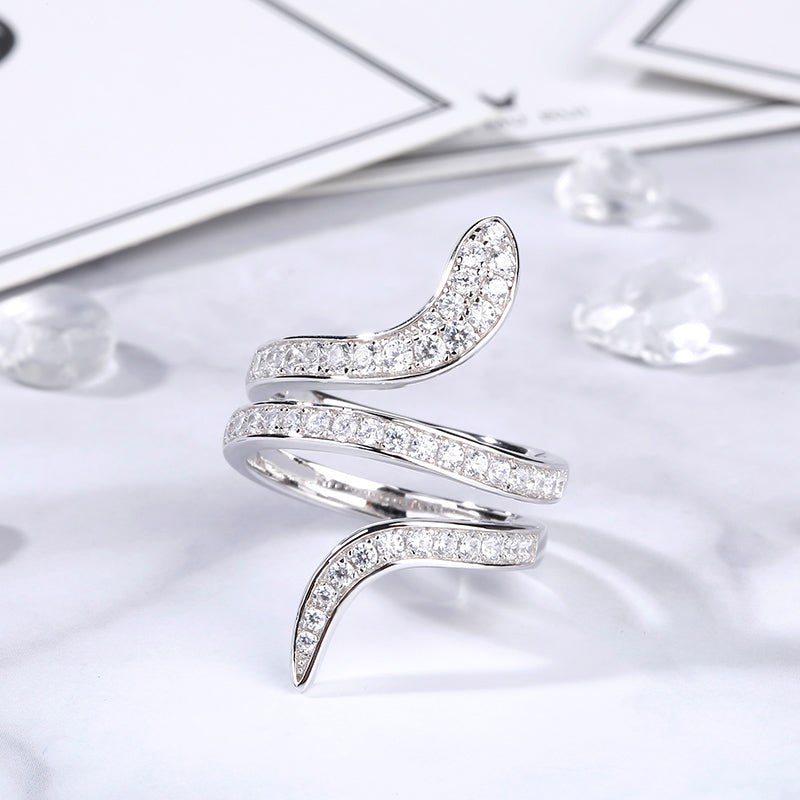 Snake Shape Sterling Silver Cocktail Ring-JE-Juri Elle