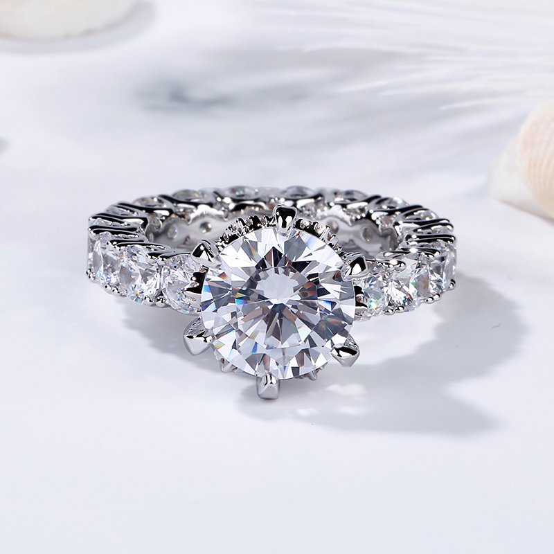 Round Cut Eternity Sterling Silver Ring-JE-Juri Elle