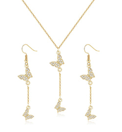 Butterfly Earrings Necklace Set for Women