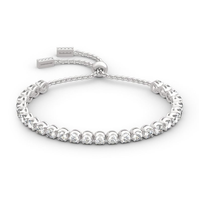Classic Round Cut Sterling Silver Bolo Tennis Bracelet-JE-Juri Elle