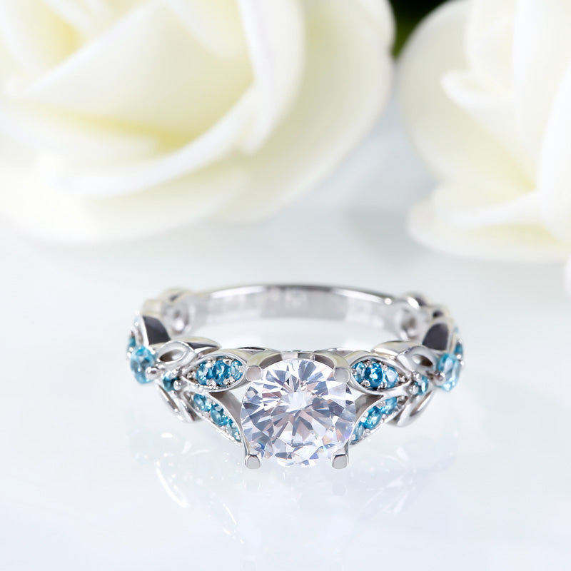 Butterfly Round Cut Sterling Silver Ring-JE-Juri Elle
