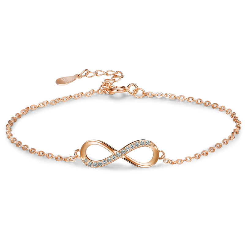 Mother Daughter Gift • Two Connected Infinity Links Charm Bracelet •  Infinite Love • Handmade Bracelet for Women